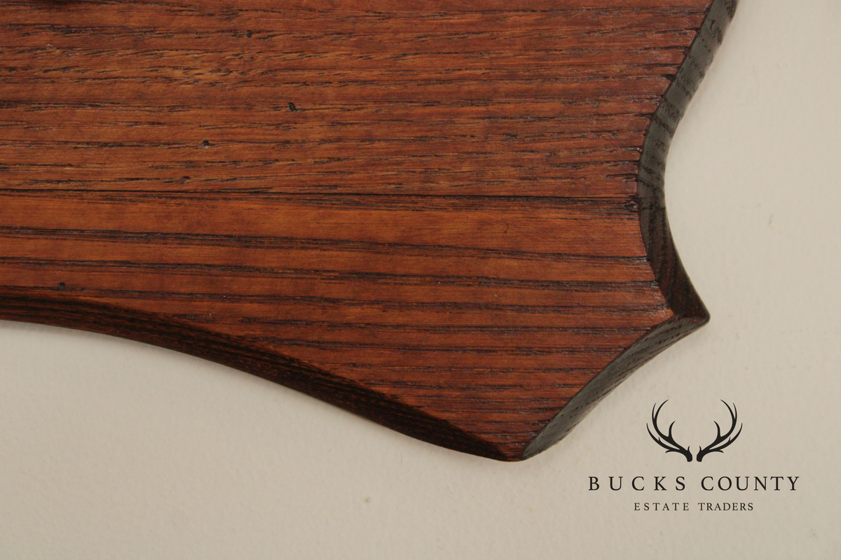 Antique Oak Wall-Mounted Coat Rack