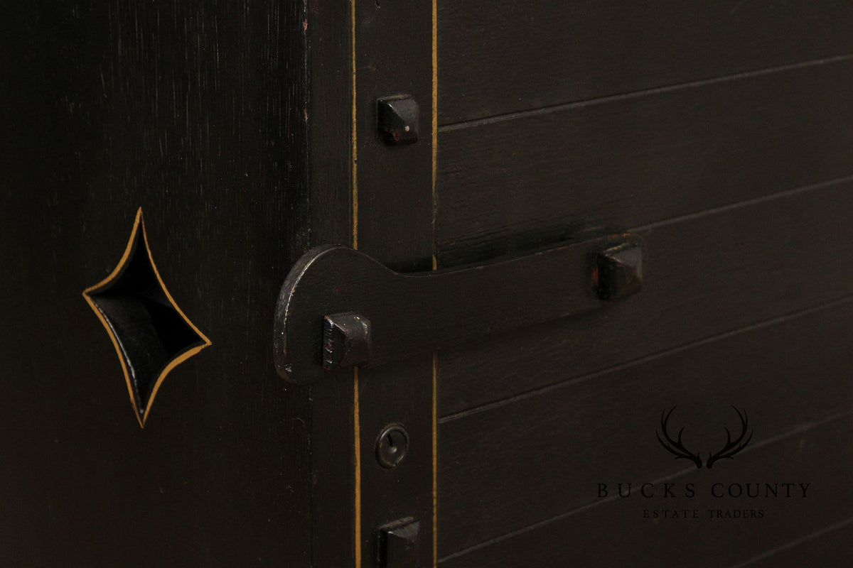 Shop Of The Crafters Antique Oak Ebonized Grandfather Clock