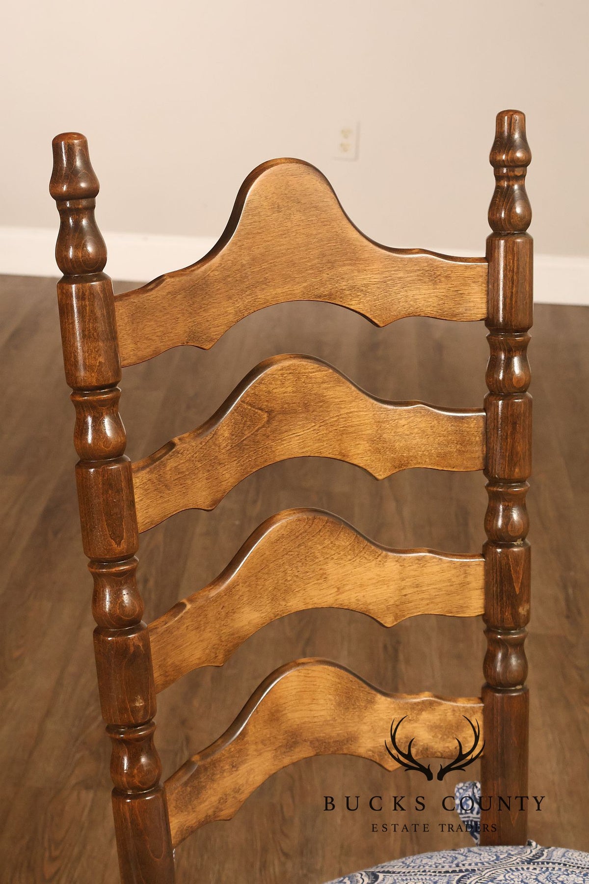 Hickory Chair Co. Set Of Six Country Ladder Back Rush Seat Dining Chairs