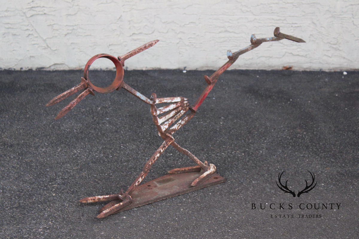Industrial Metal Road Runner Sculpture Garden Statue