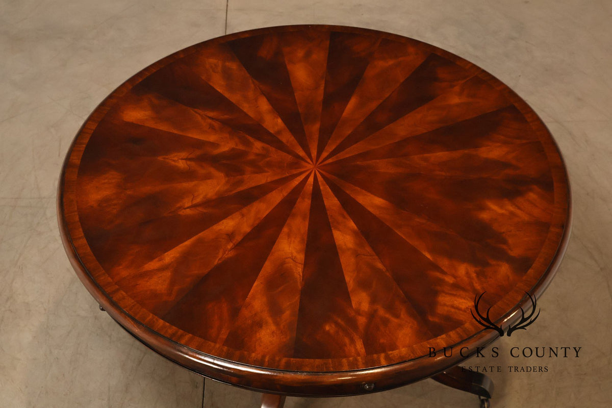Theodore Alexander Regency Style Flame Mahogany Round Expanding Dining Table