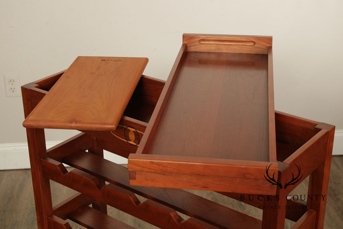 Stickley Mission Collection Cherry Wine Rack With Removable Serving Tray