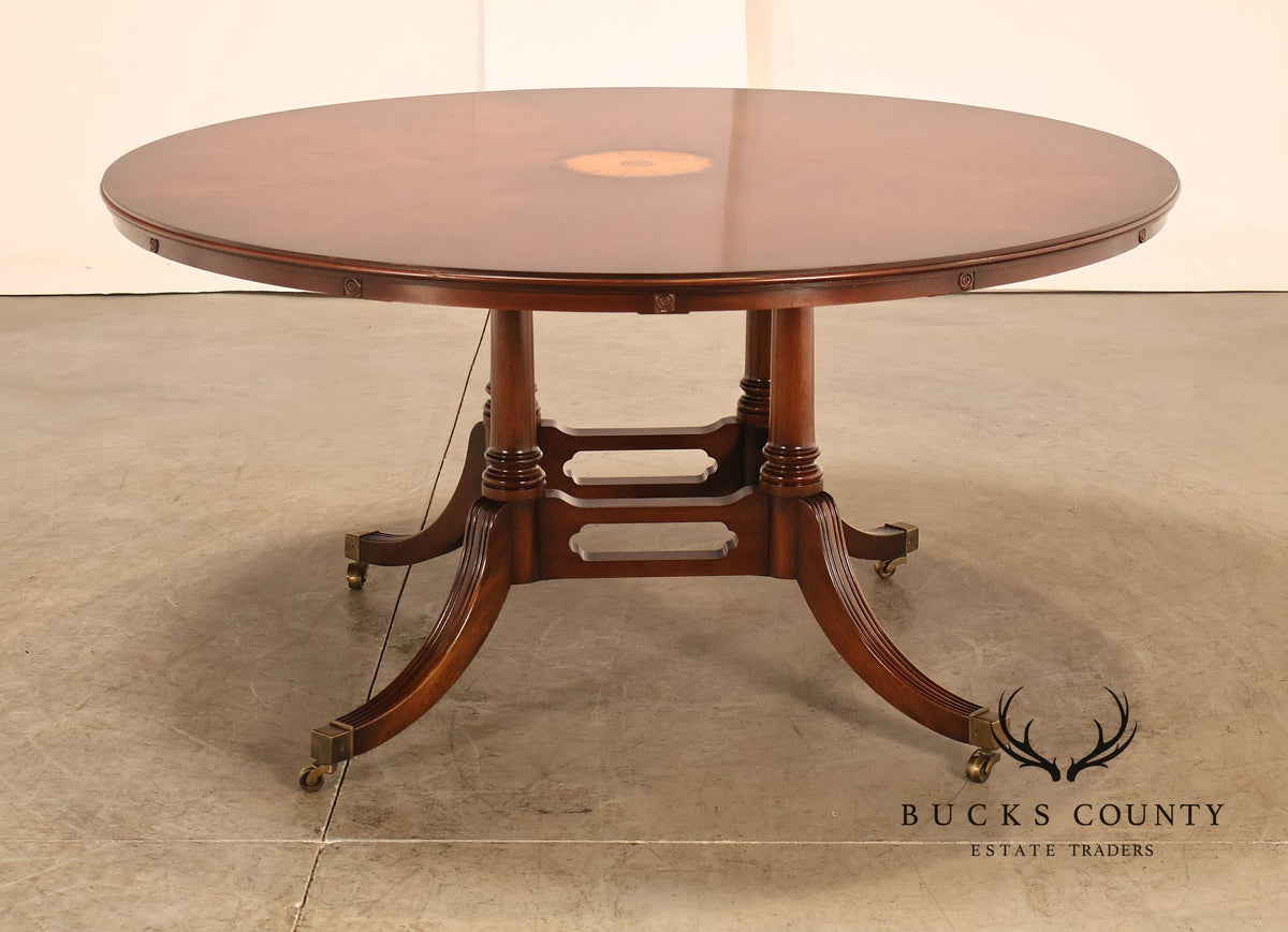 Bevan Funnell Inlaid Mahogany Round Extension Dining Table