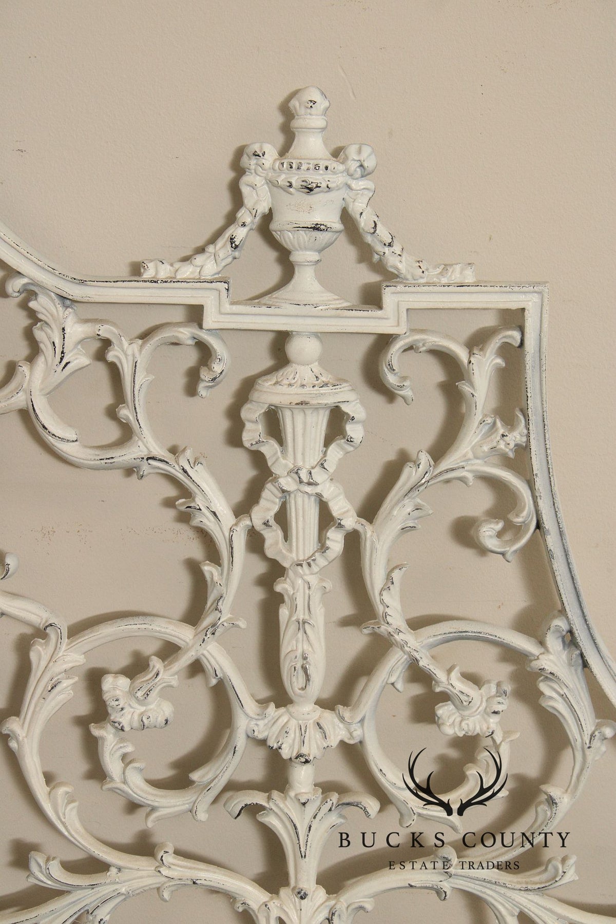 Rococo Style Ornate Metal King Headboard