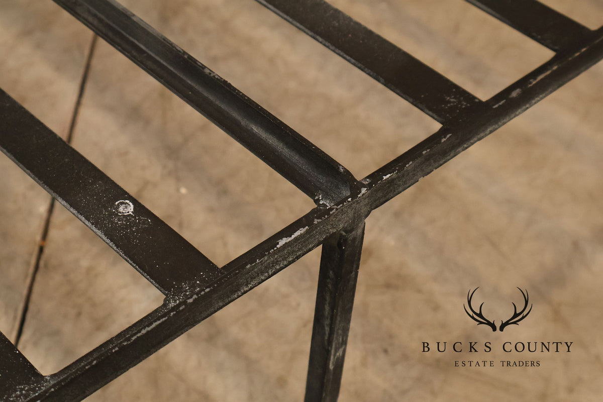 Vintage Wrought Iron Scrollwork Garden Bench