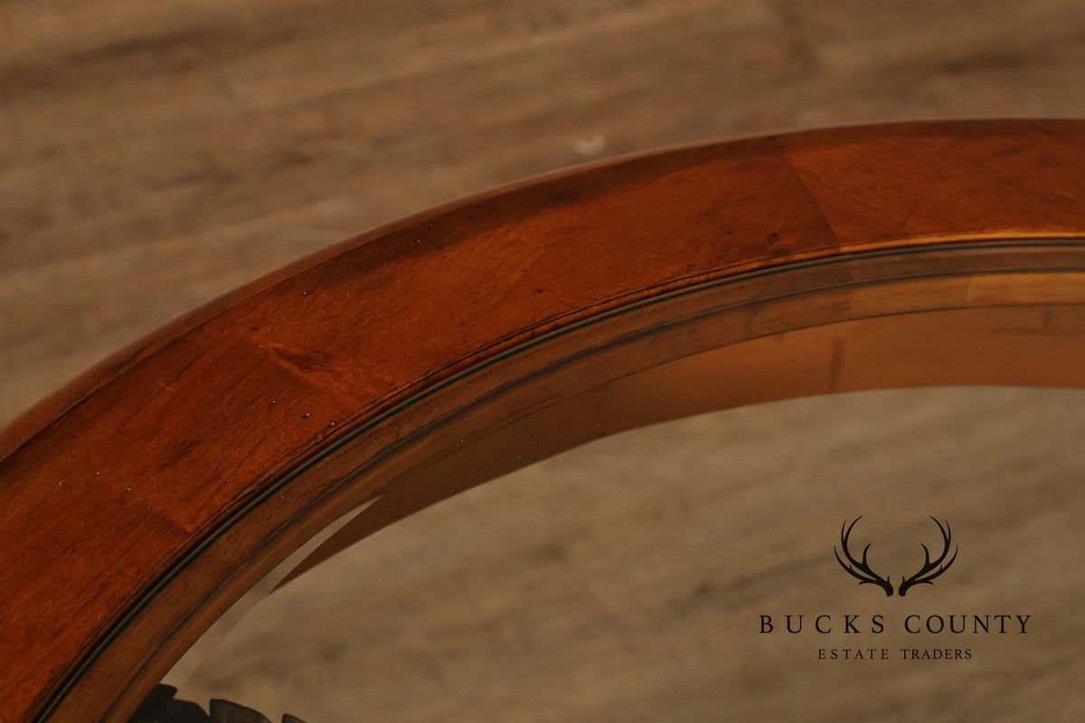 Hollywood Regency Style Round Glass Top Accent Table