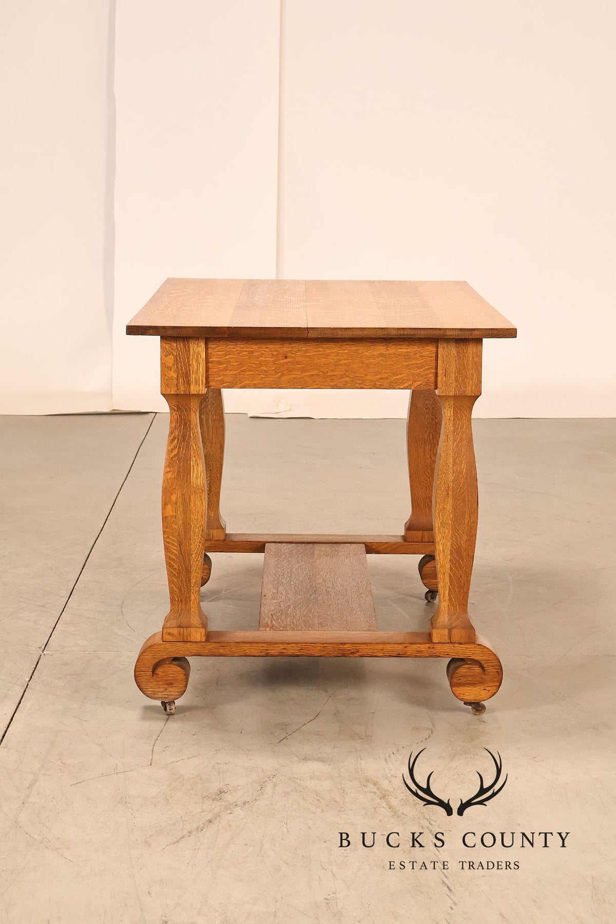 Empire Style Antique Oak Library Table