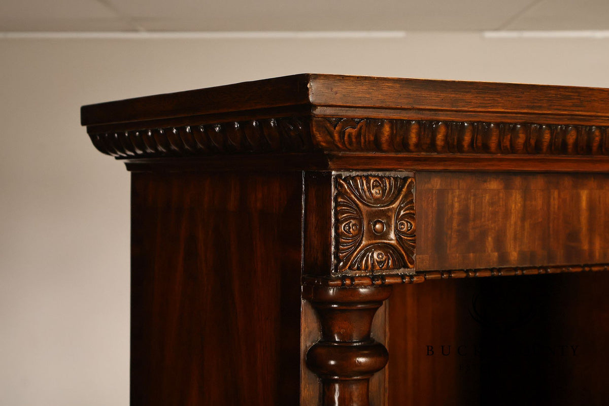 Maitland Smith Regency Style Mahogany Display Bookcase
