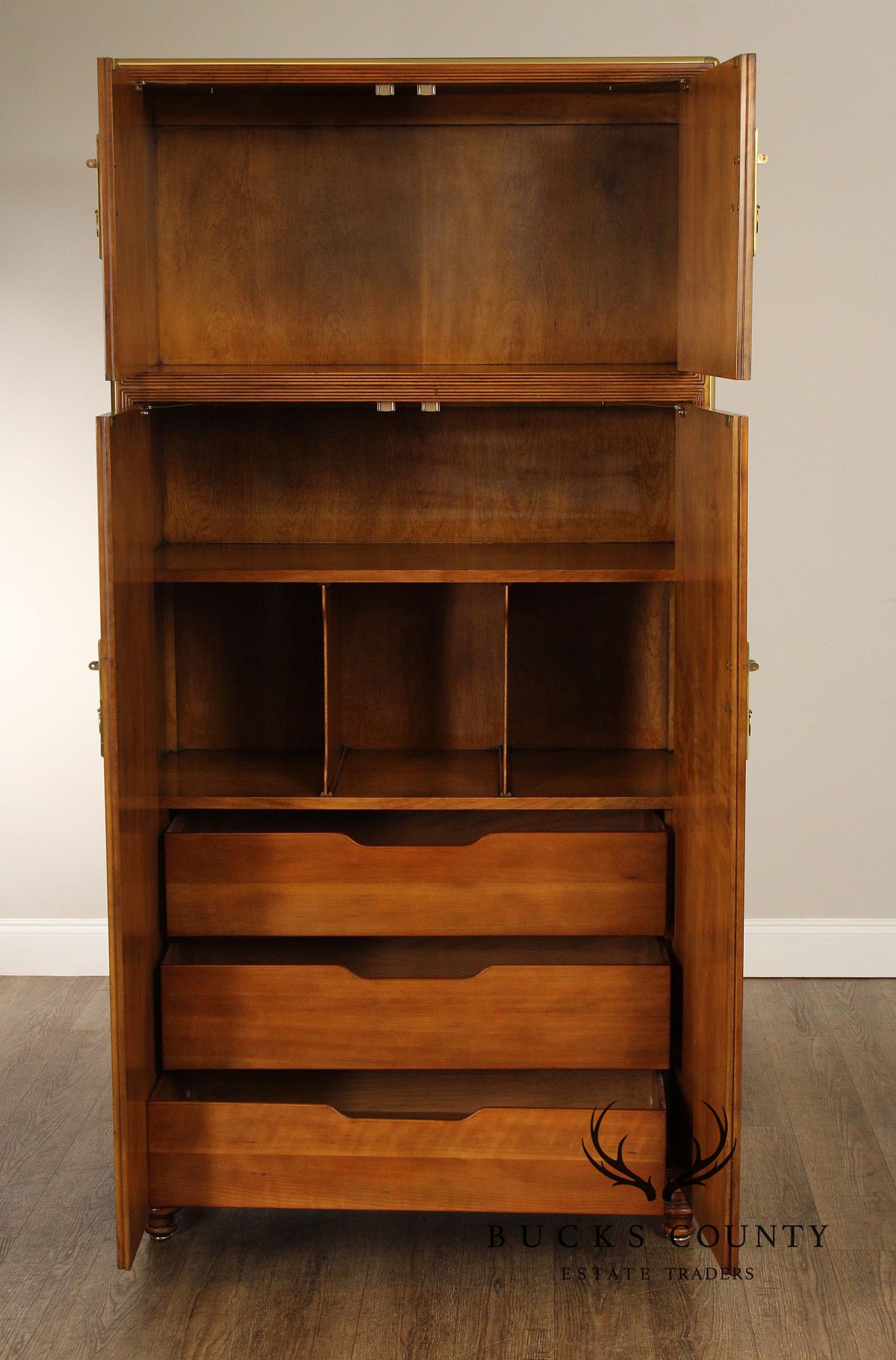Baker Furniture Far East Collection Tall Armoire Cabinet