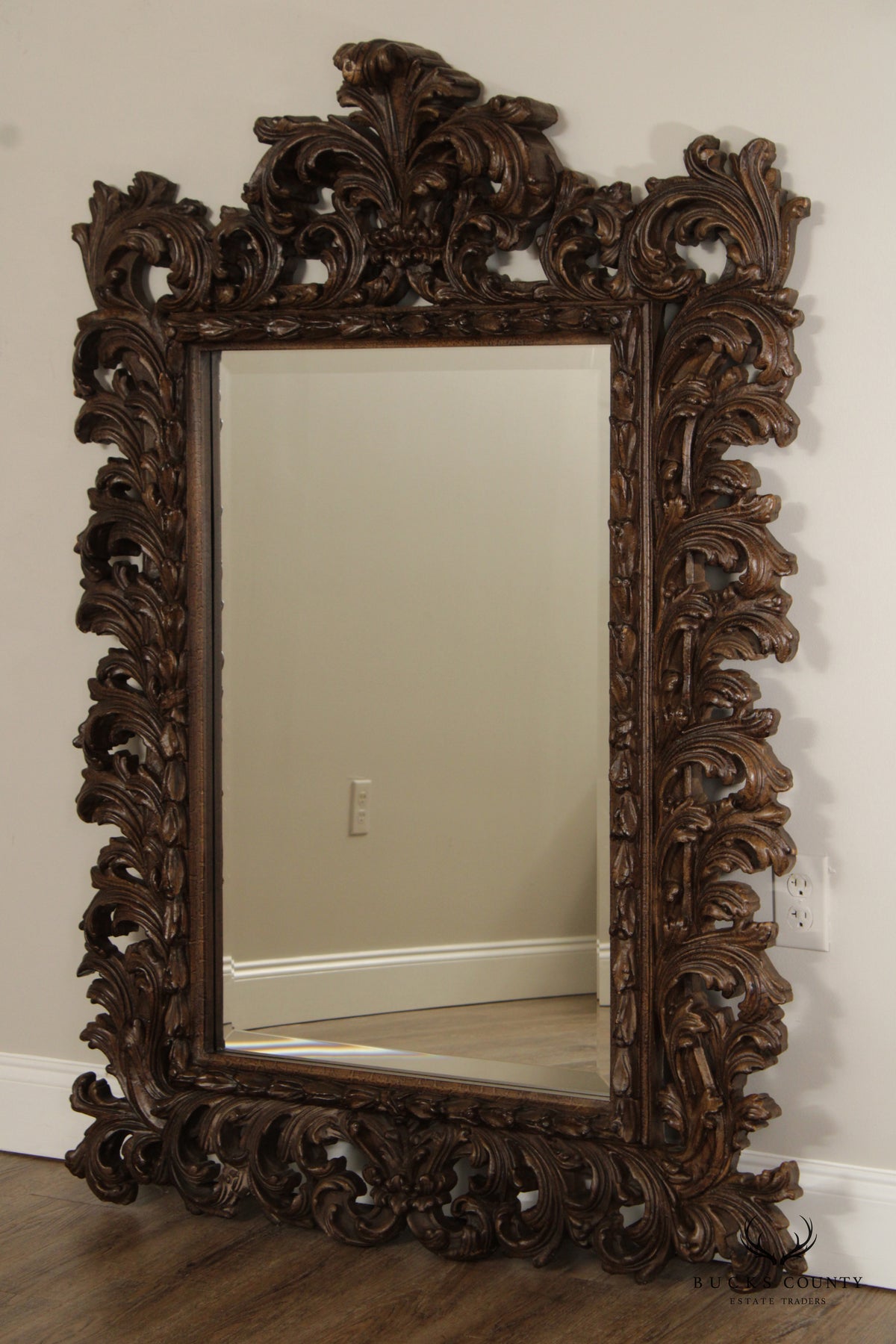 Timeless Reflections Rococo Style Carved Wall Mirror