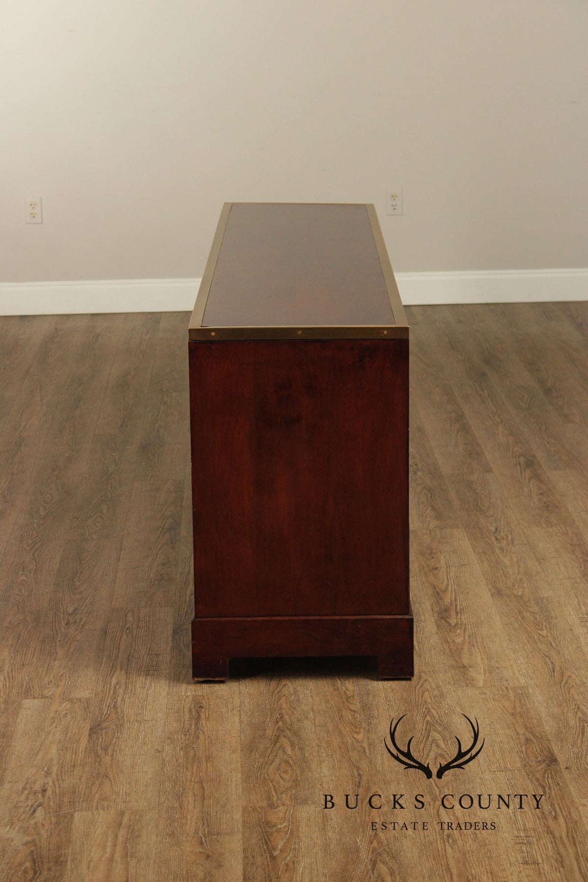 Campaign Style Mahogany Brass Mounted Sideboard