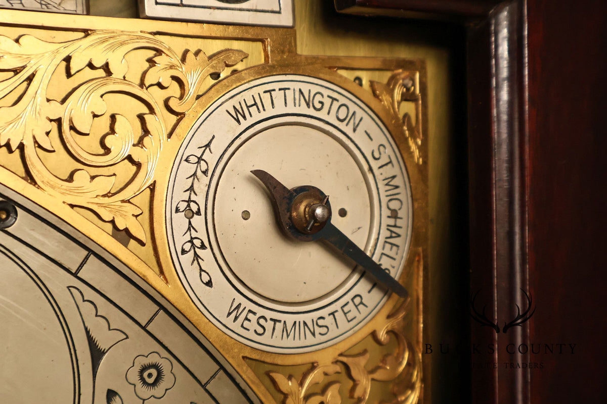 Baily Banks and Biddle  Antique Mahogany 9 Tube Grandfather Clock