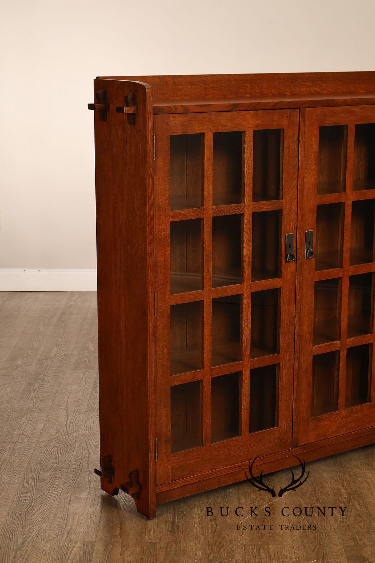 Stickley Mission Collection Oak Three-Door Bookcase