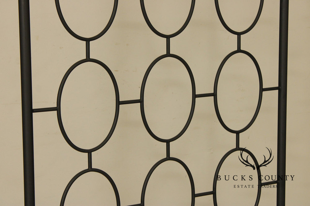 West Elm Pair of 'Ellipse' Twin Size Iron Canopy Beds