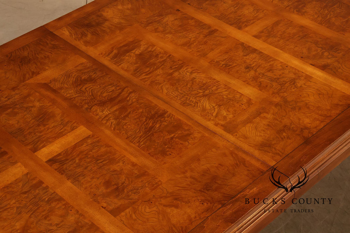 Century Furniture Chin Hua Burl Wood Parsons Expandable Dining Table