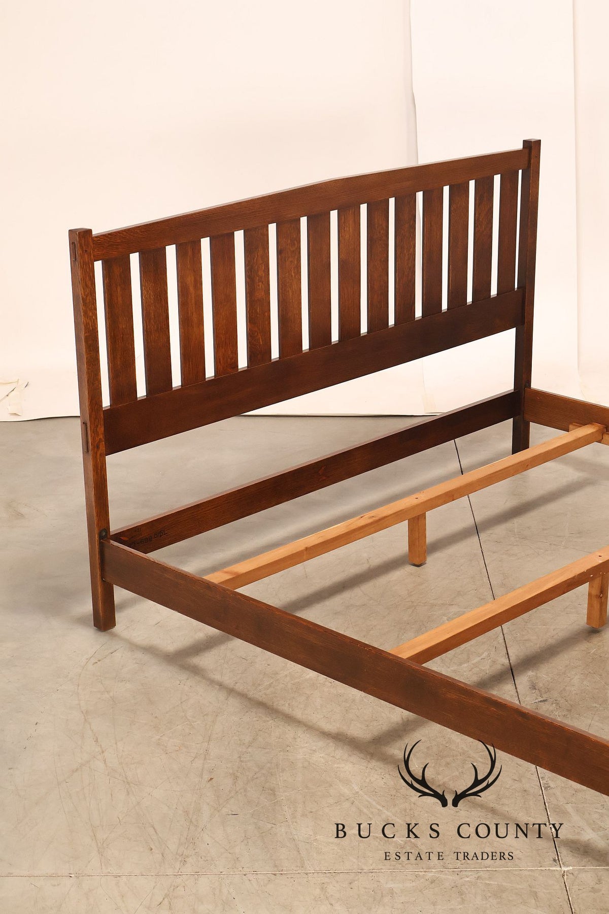 Stickley Mission Collection King Size Oak Slat Bed