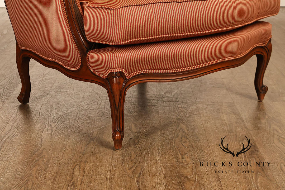 Ethan Allen French Louis XV Style Armchair and Ottoman