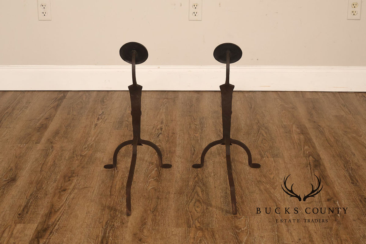 Antique Pair of Fireplace Andirons