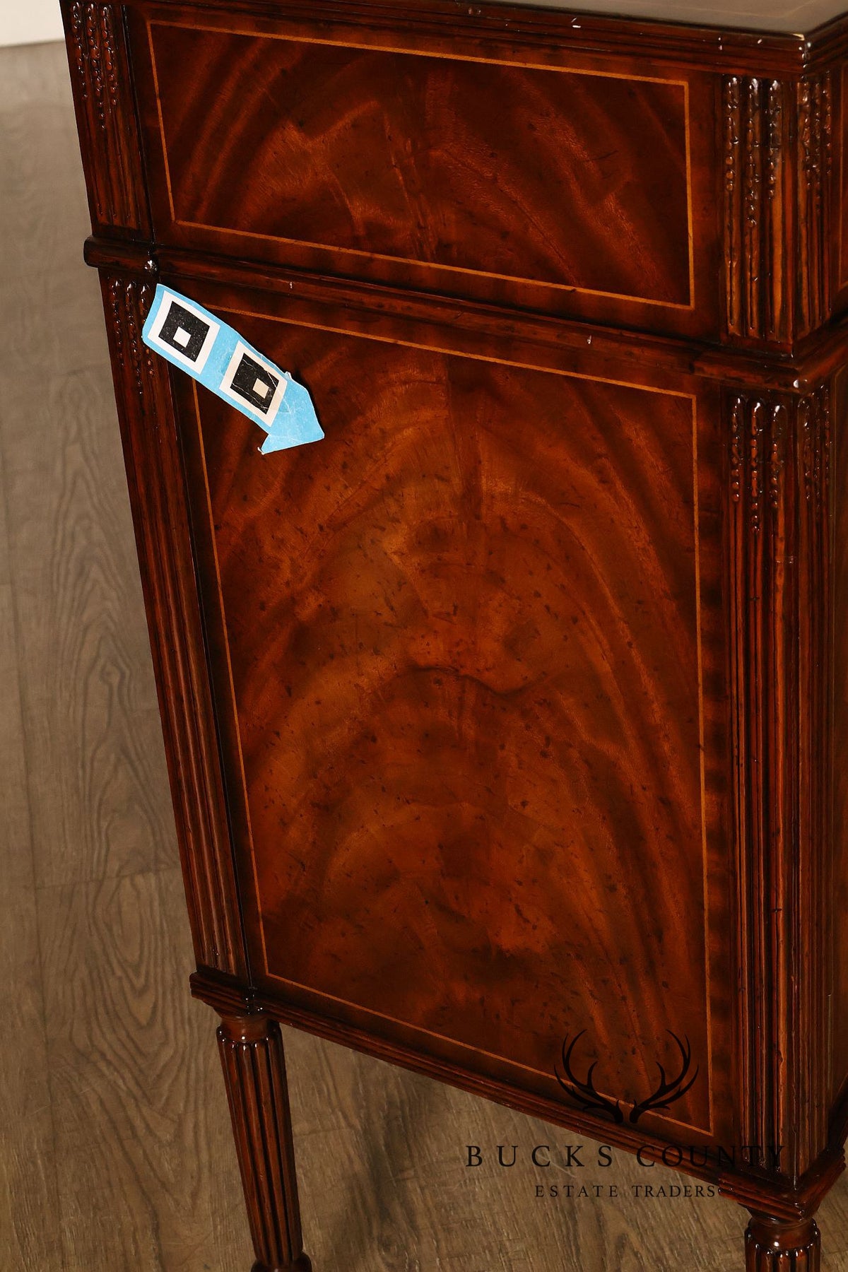 Jonathan Charles Mahogany Federal Style Credenza Sideboard With Brass Hardware