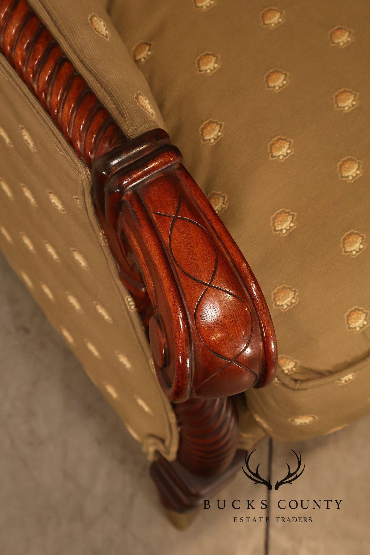 Highland House For Harrods Pair Of Mahogany Neoclassical Lounge Chairs