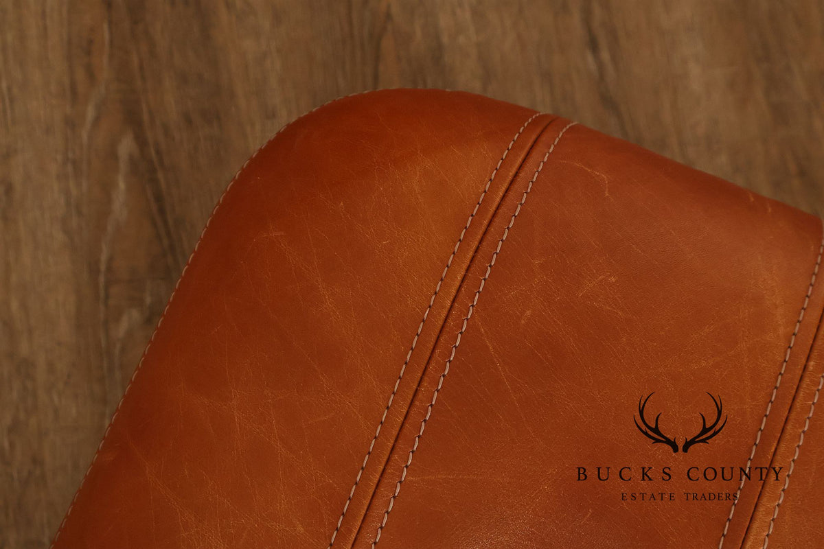 Thams Kvalitet Danish Modern Teak and Leather Ottoman