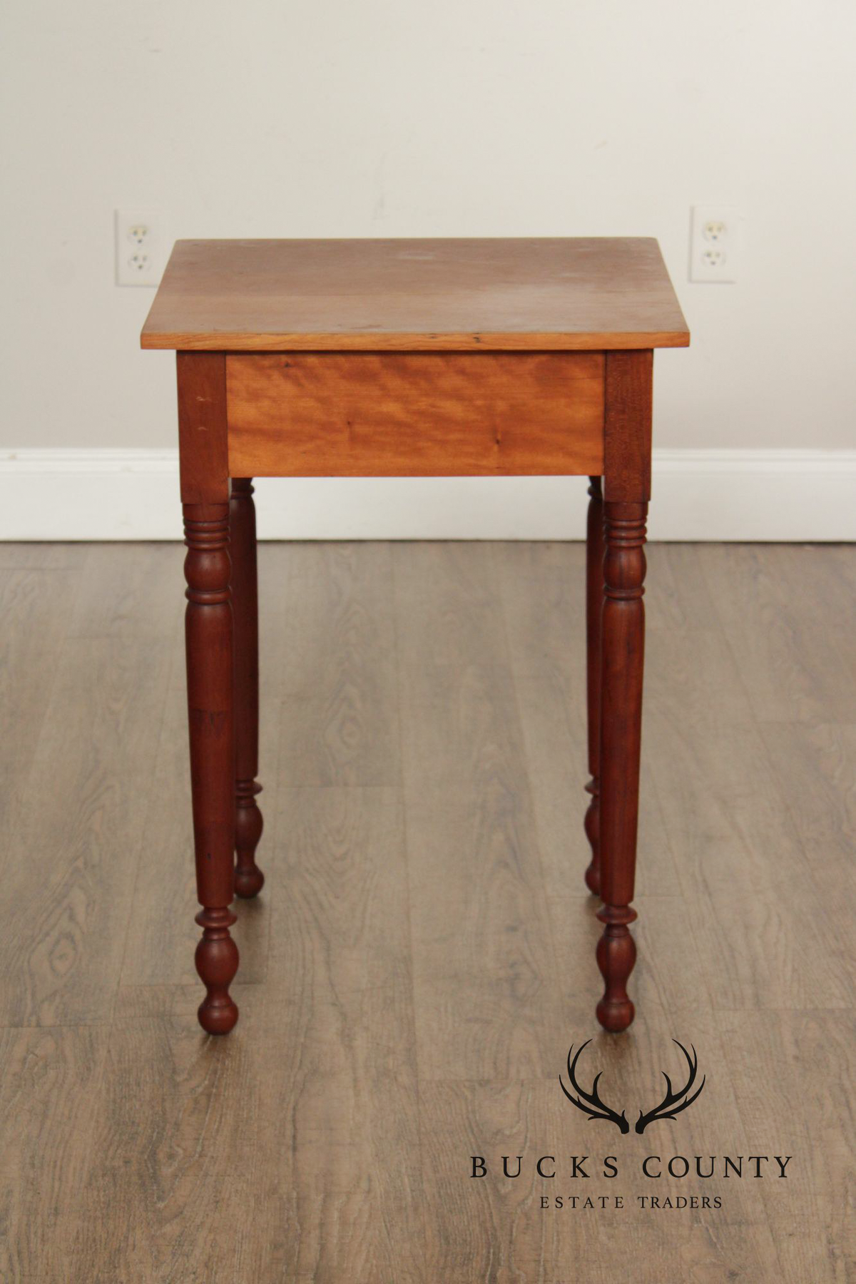 Antique American Poplar Empire One Drawer Work Table