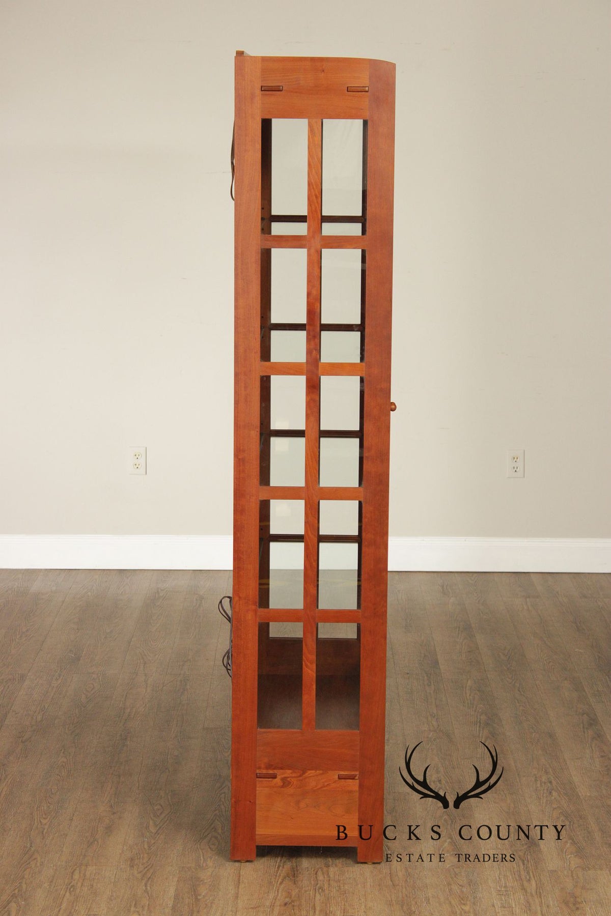 Stickley Mission Collection Cherry Lighted Display Cabinet