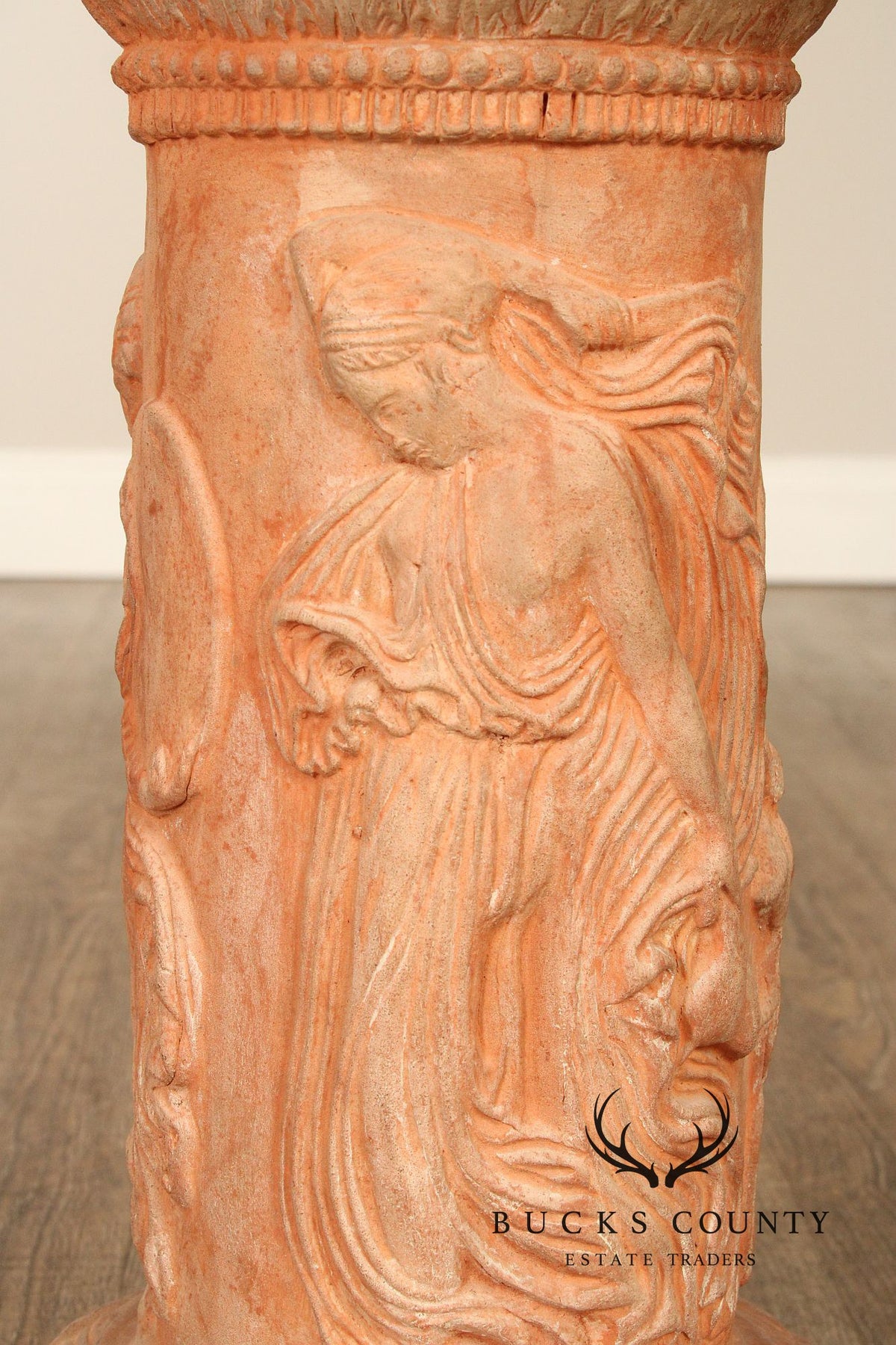 Italian Marble Top Terra Cotta Pedestal