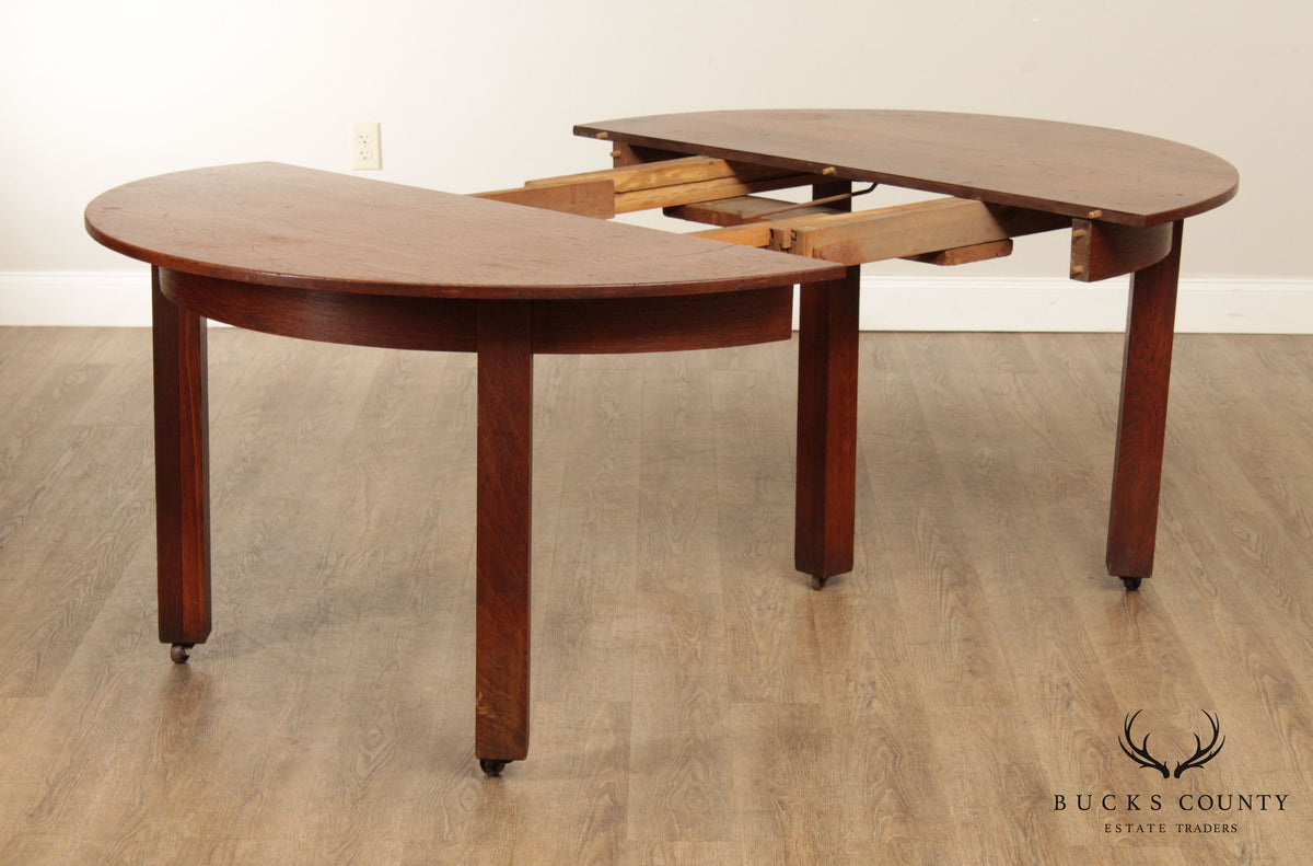 L. & J.G. Stickley Antique Round Oak Dining Table