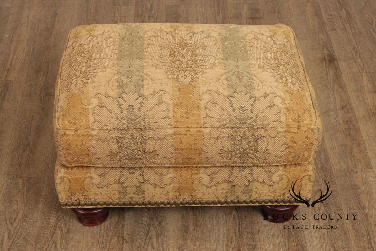 Thomasville Traditional Style Pair of Upholstered Ottomans