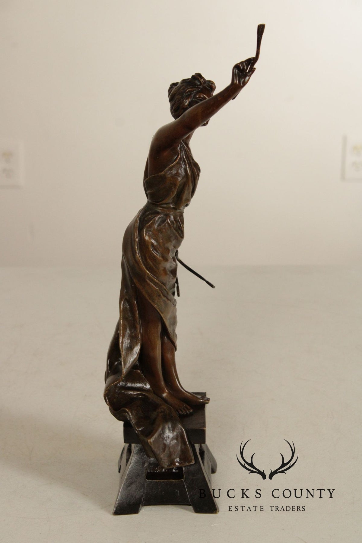 Emmanuel Villanis Bronze Statue, 'L'Amour de L'Art'