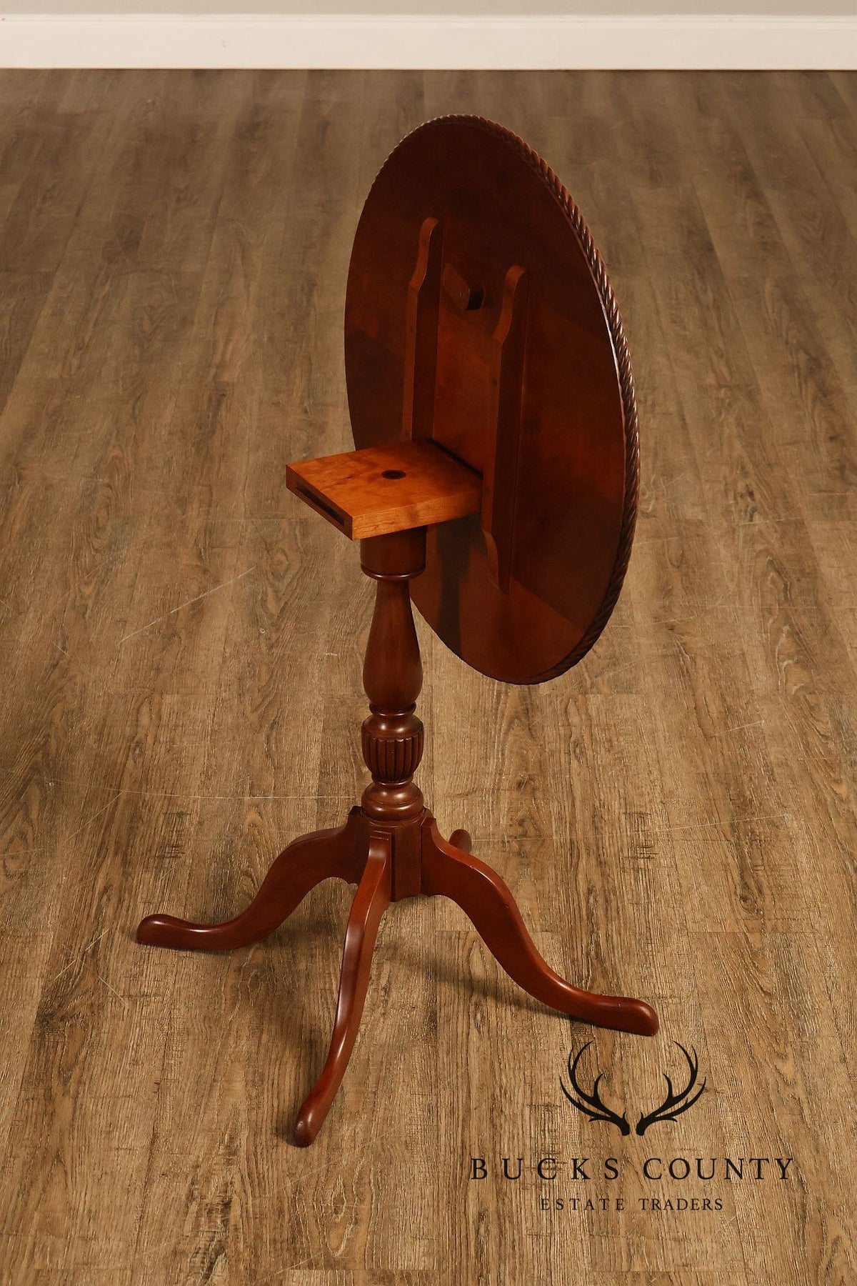 The Hillcrafters Guild Solid Cherry Tilt Top Tea Table