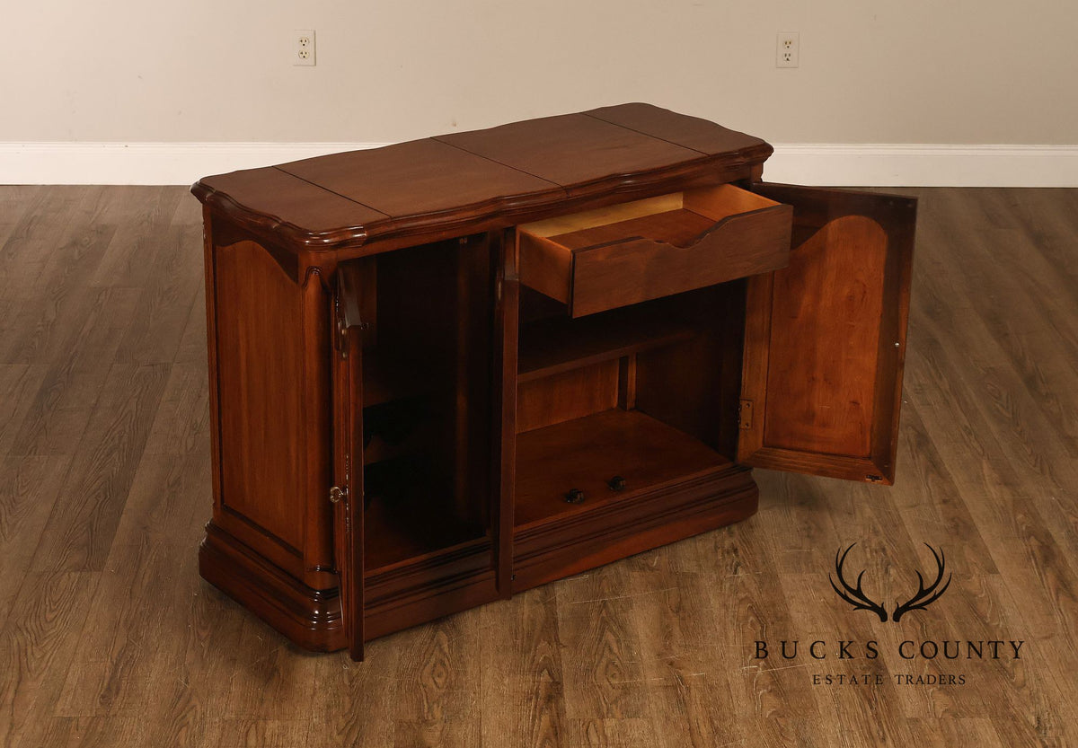 American Drew French Country Style Walnut Flip Top Server