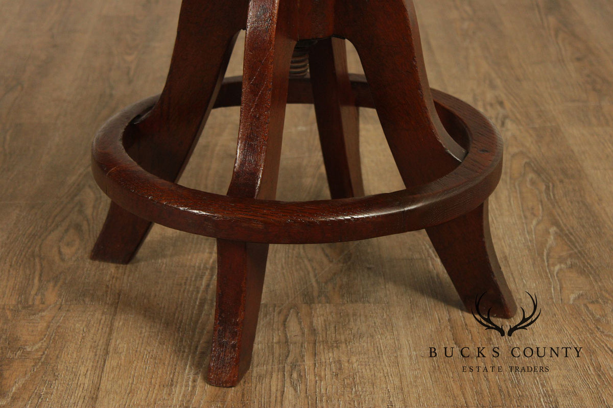 B.L. Marble Chair Antique Oak Swivel Clerk  or Drafting Chair