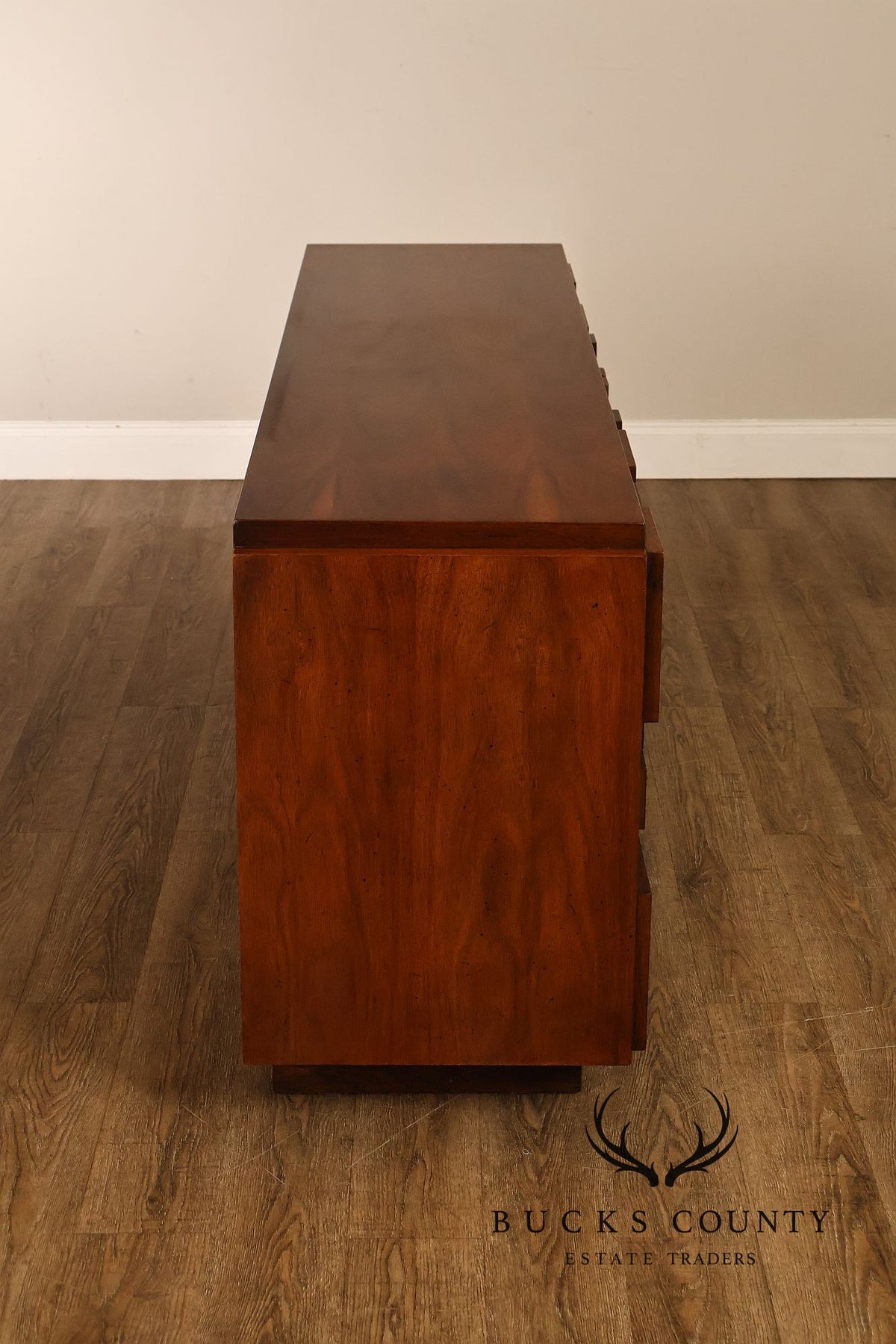 Vintage Lane Mid-Century Modern Brutalist Walnut Dresser