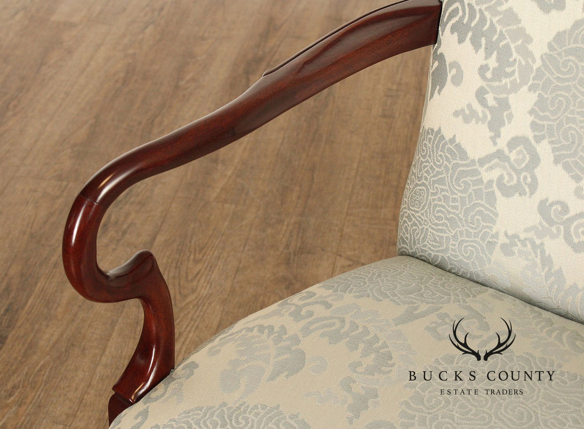 Hickory Chair Queen Anne Style Mahogany Armchair