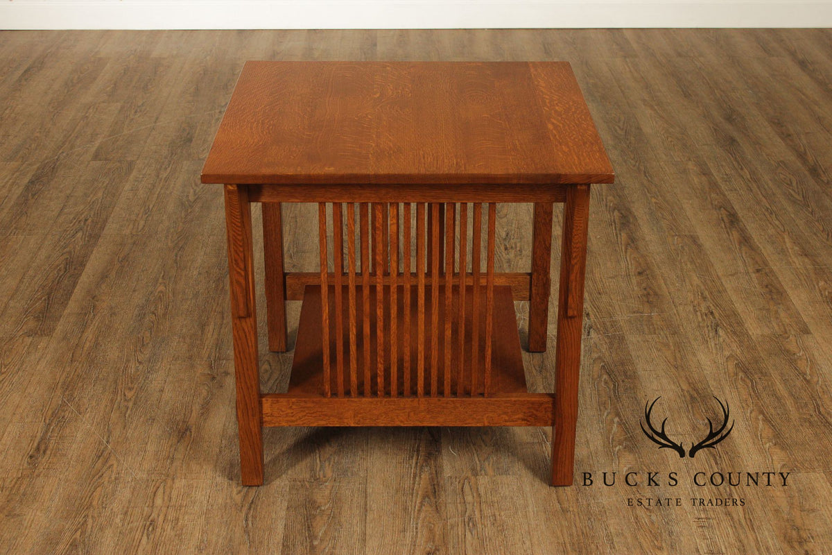 Stickley Mission Collection Oak Spindle Lamp Table