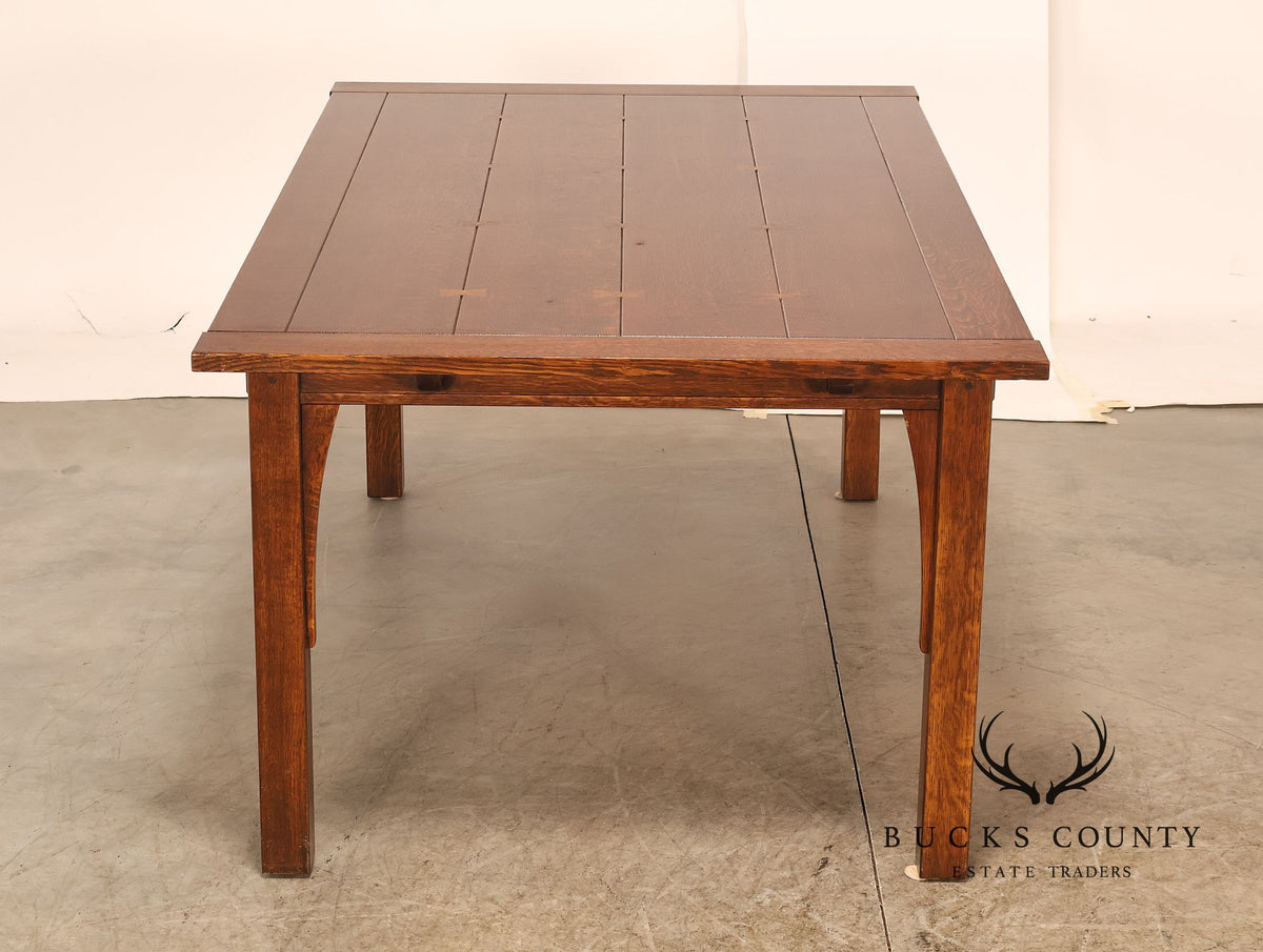 Stickley Mission Collection Oak Draw Top Extension Dining Table