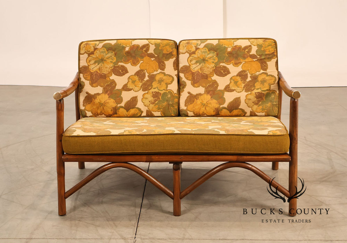 Vogue Coastal Vintage Rattan Bamboo Loveseat