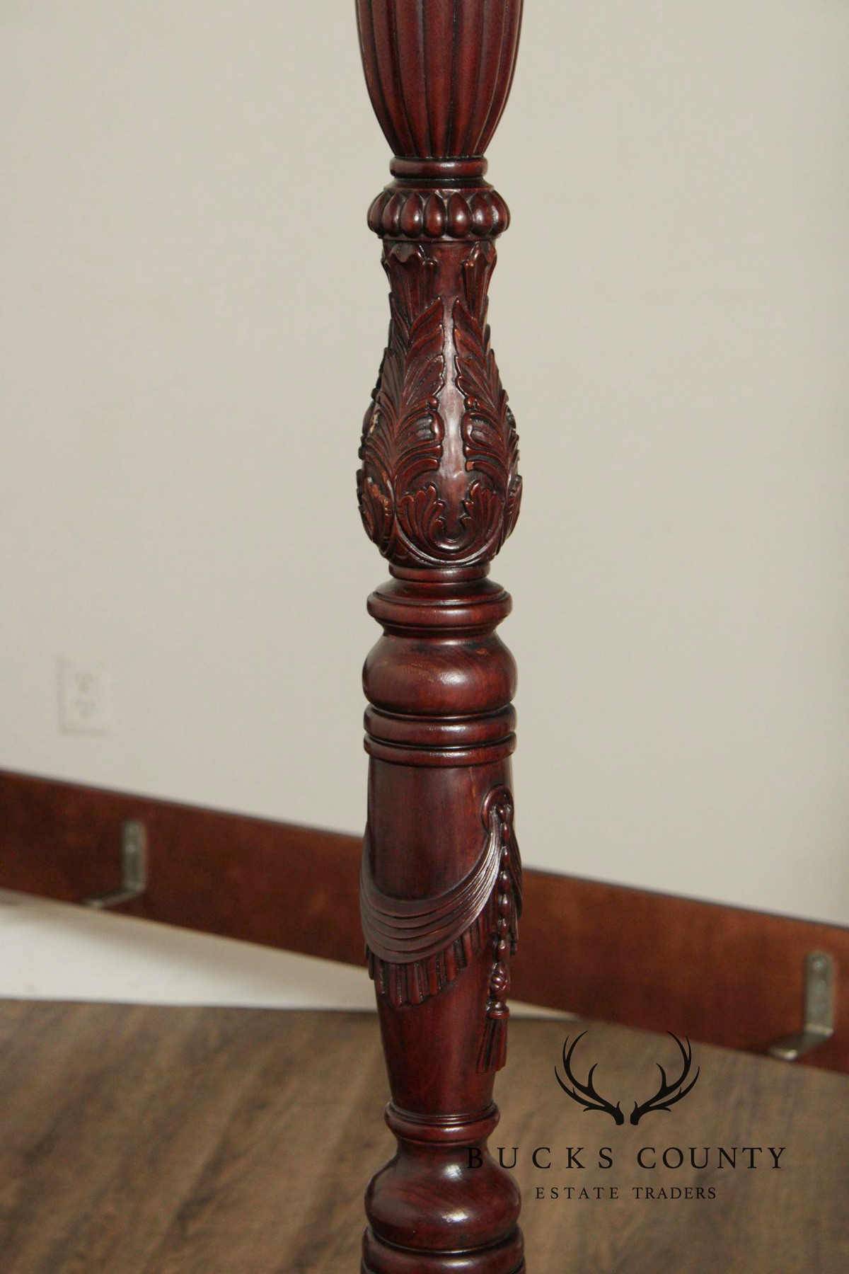 Henredon Georgian Chippendale Style Mahogany Traditional Queen Poster Bed