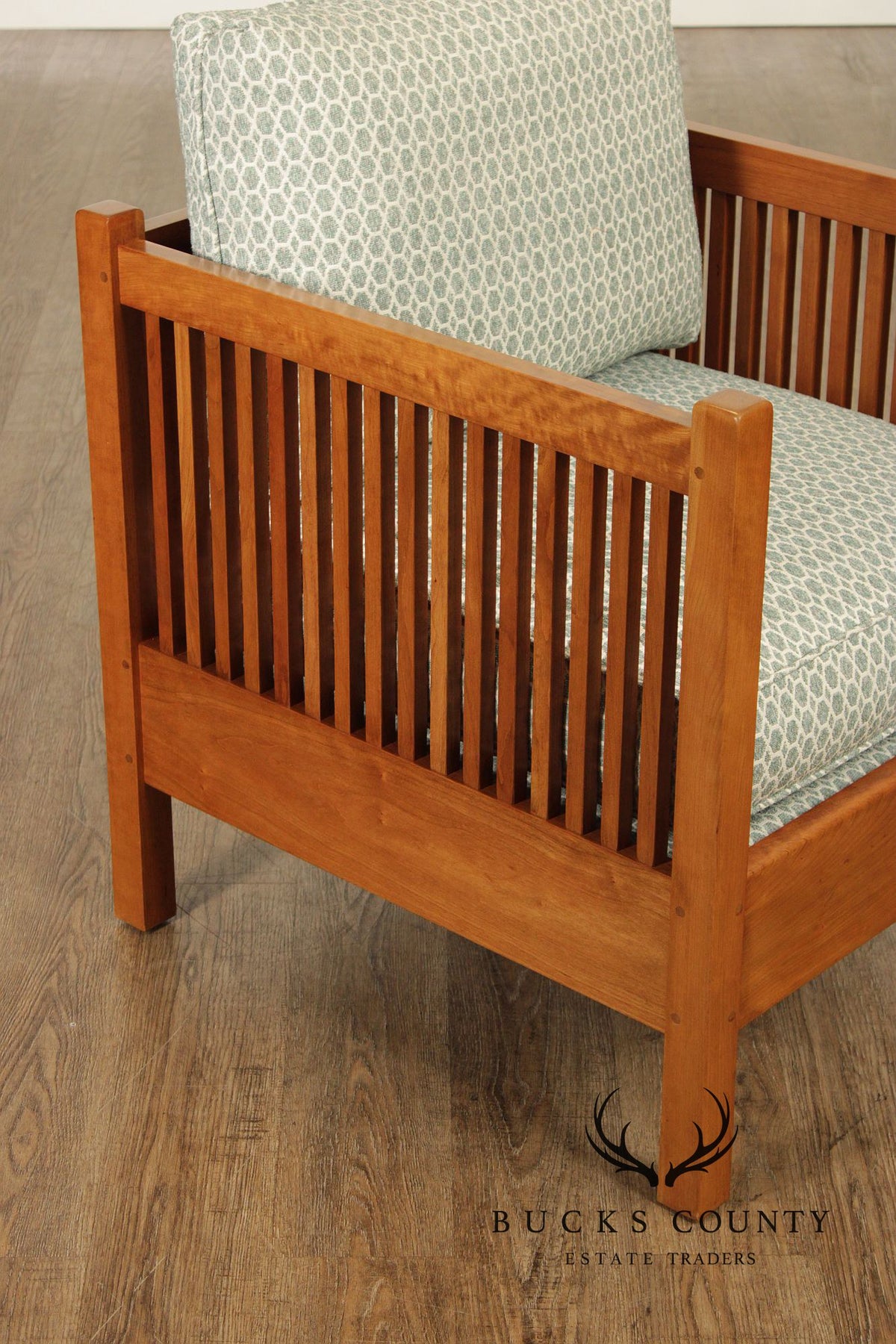 Stickley Pair Mission Style Cherry Spindle Lounge Chairs