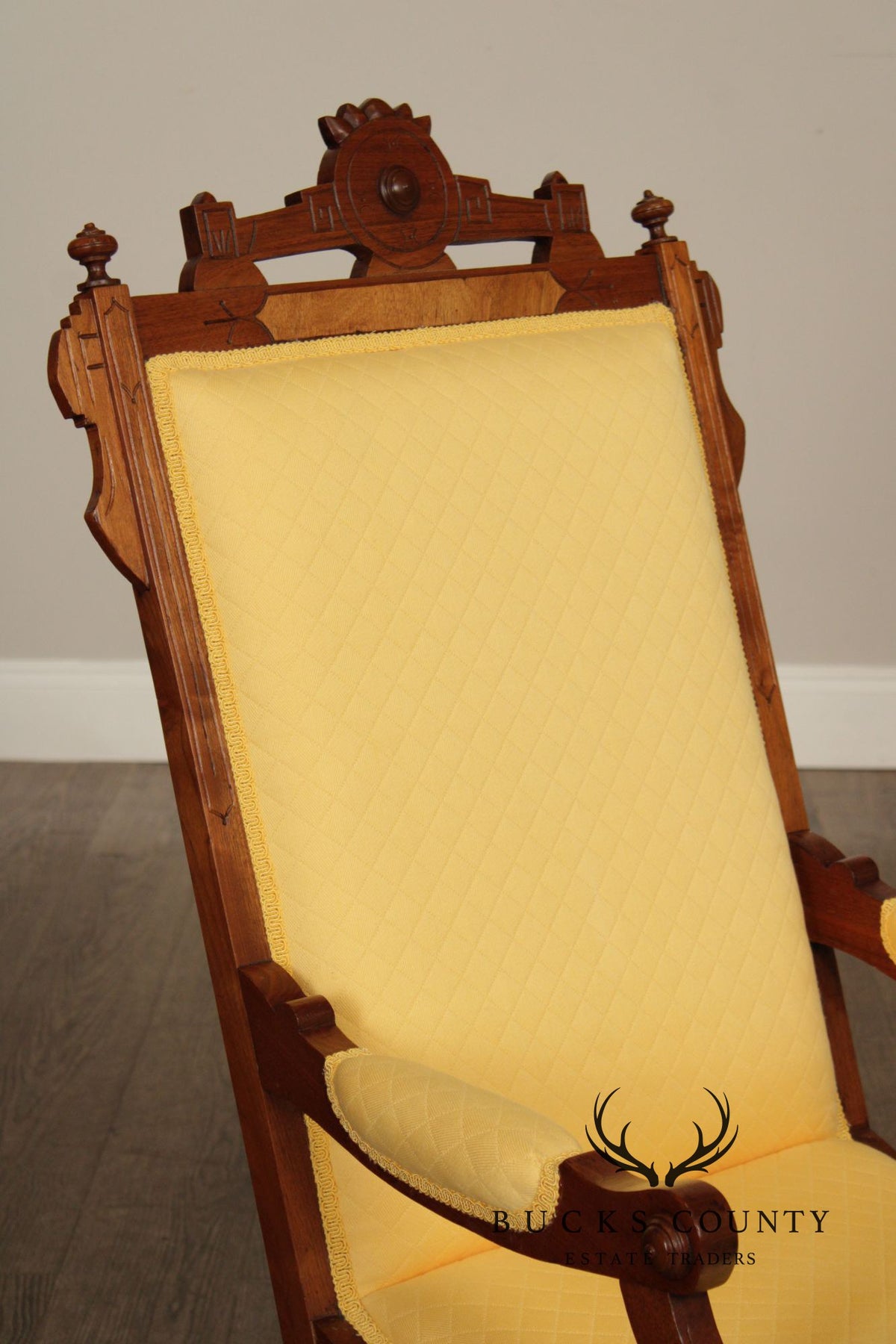 Antique Victorian Walnut Platform Rocker