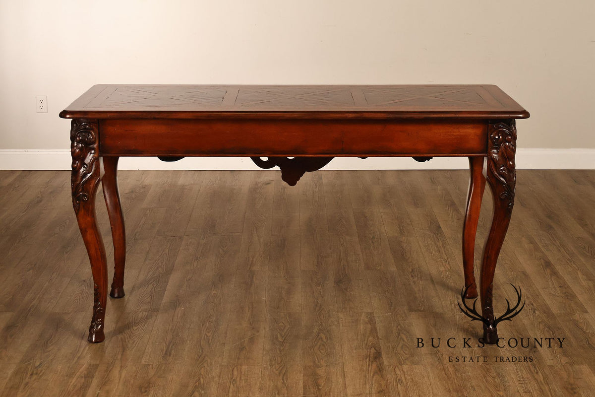 Henredon Carved Mahogany French Louis XV Style Console Table