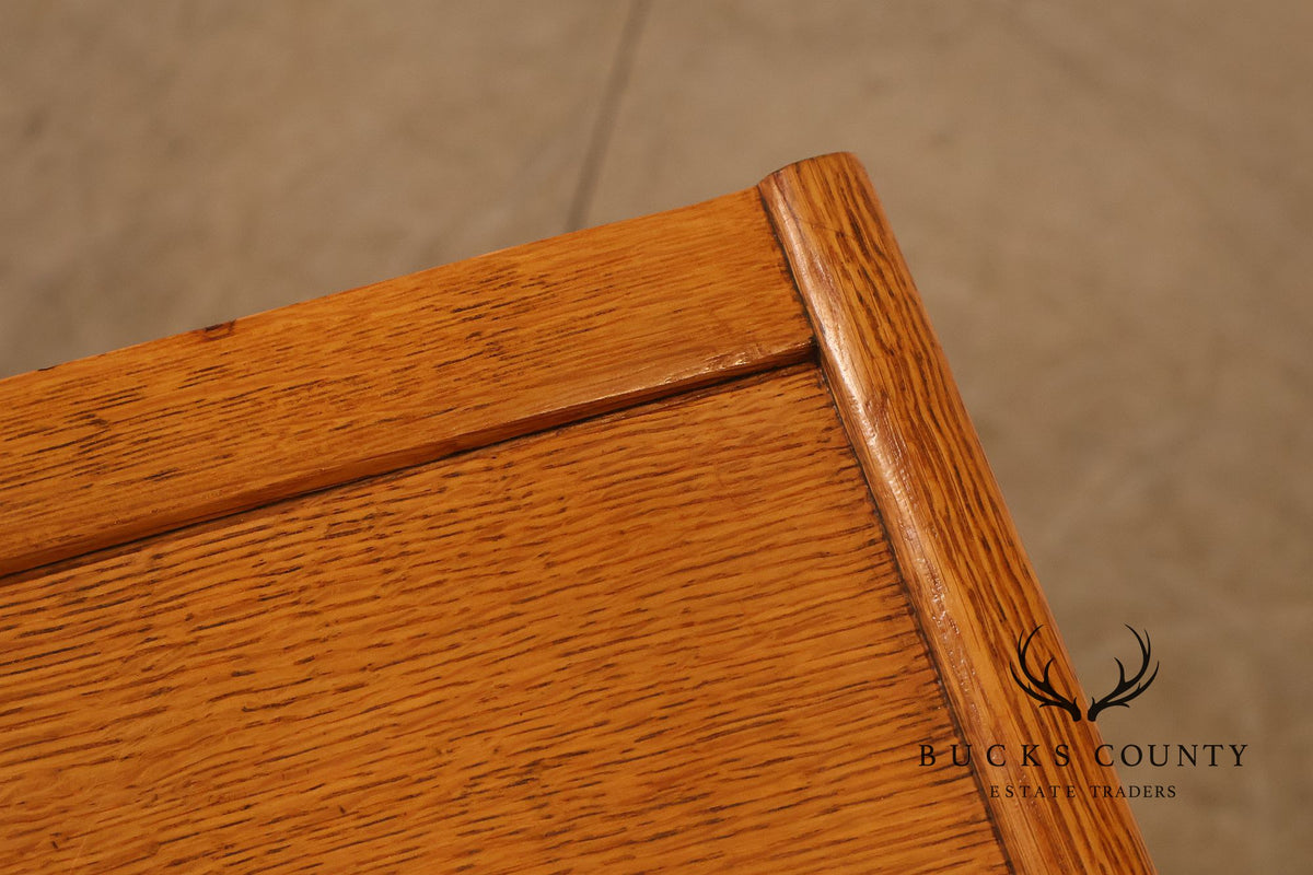 Arts & Crafts Three-Stack Oak Barrister Bookcase