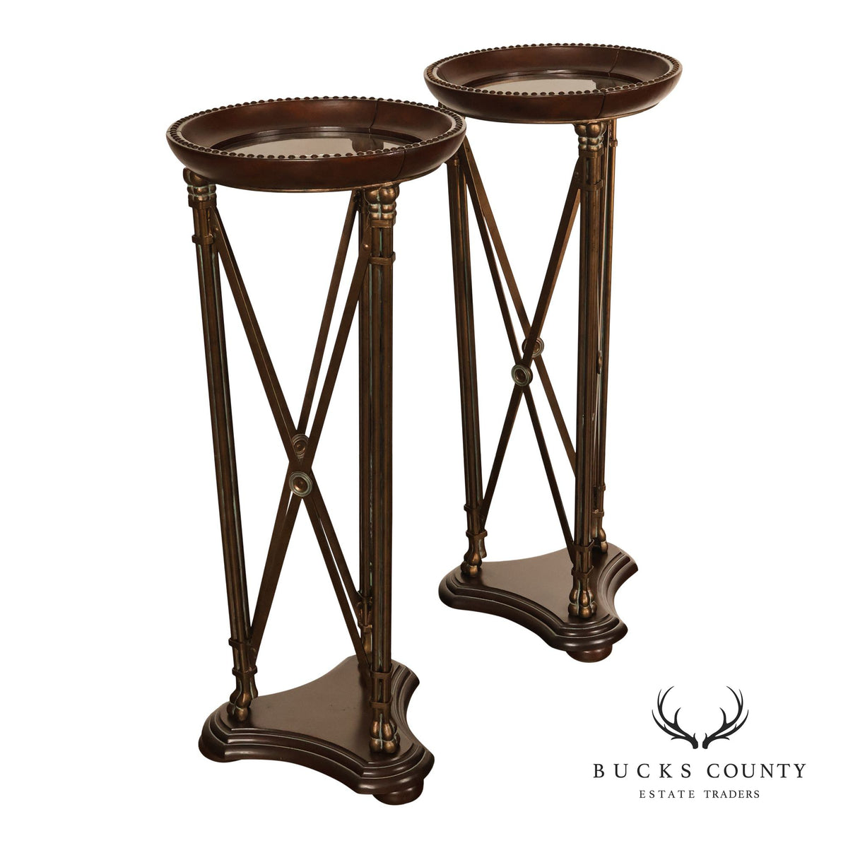Regency Style Pair Of Mahogany Pedestal Plant Stands