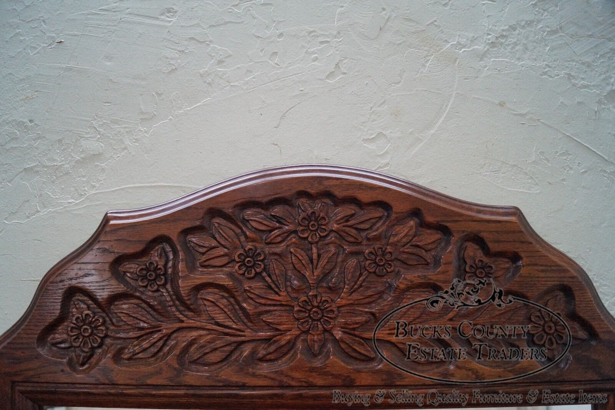 Solid Oak Frame French Country Style Hanging Wall Mirror