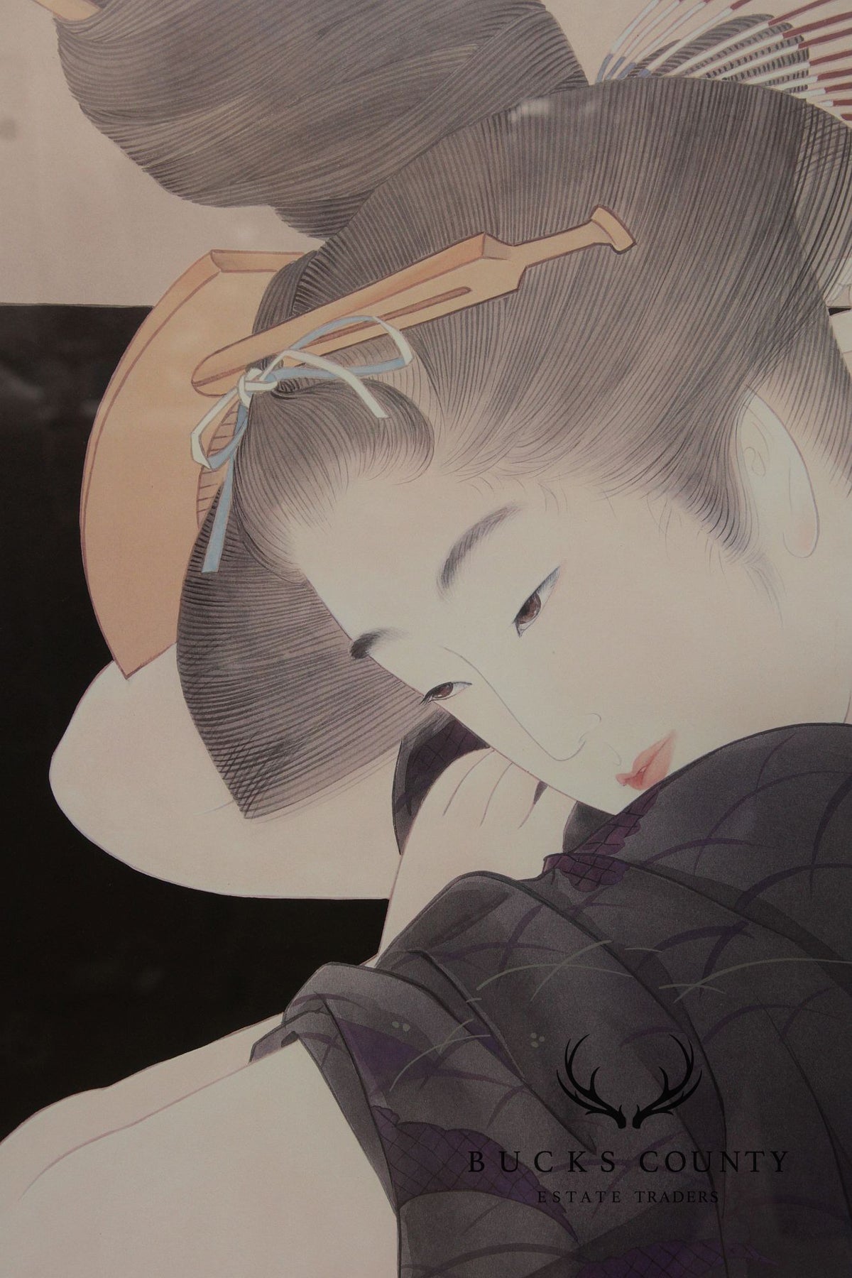 Vintage  Framed Print of a Japanese Woman