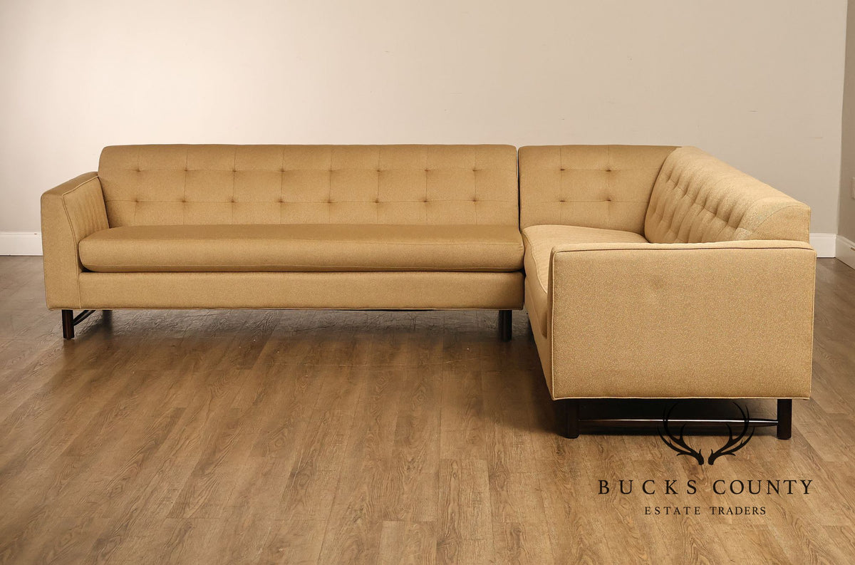 Sherrill Furniture Contemporary Modern Tufted Upholstered Sectional Sofa