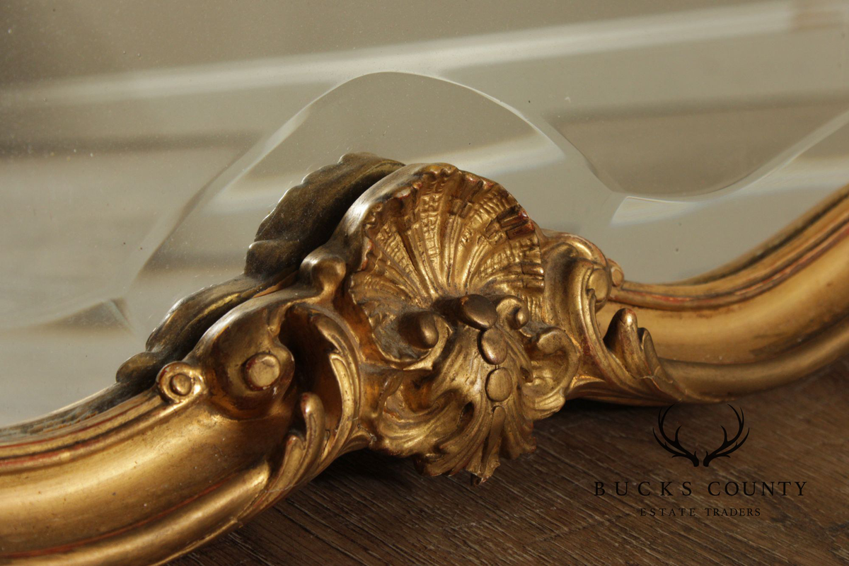 Antique Rococo Revival Giltwood Mantel Mirror