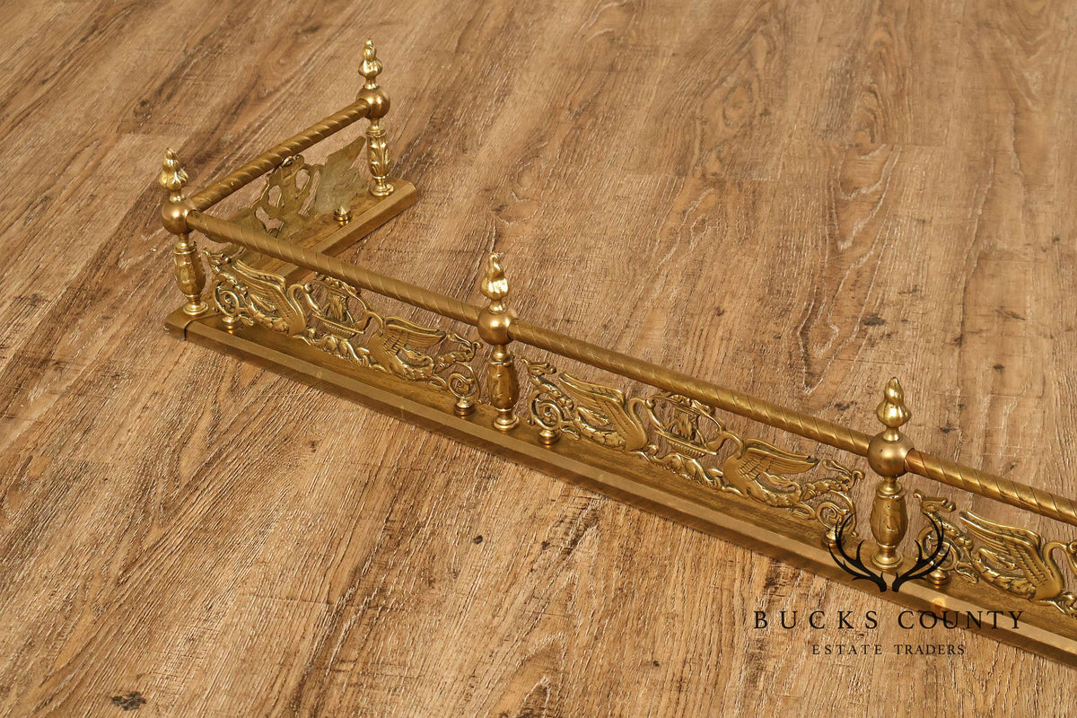 Neoclassical Style Brass Fireplace Fender